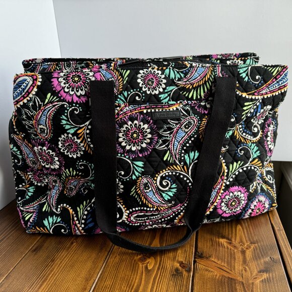 Vera Bradley Triple Compartment Travel & Laptop Bag - Bandana Swirl Patt… - Picture 1 of 8